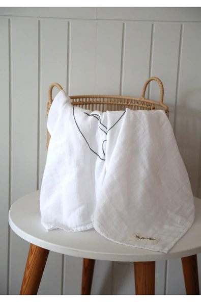 LİBABABY Müslin Bebek-OEKO-TEX Sertifikalı %100 Pamuk 2 Katlı 110x115 cm Müslin Bebek Battaniye & Örtü - 6