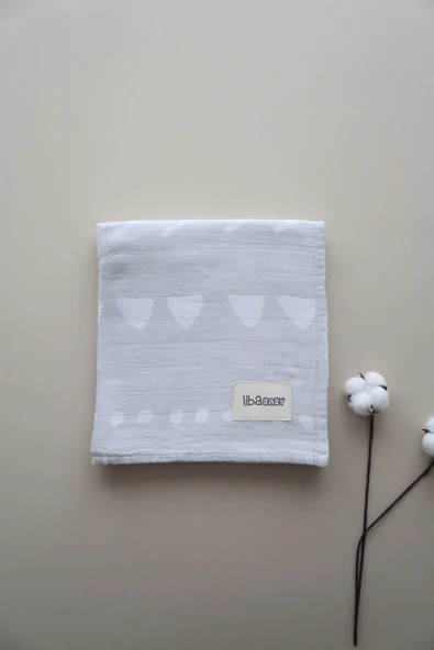 LİBABABY Müslin Geometrik OEKO-TEX Sertifikalı %100 Pamuk 2 Katlı 110x115 cm Bebek Müslin Battaniye & Örtü - 2