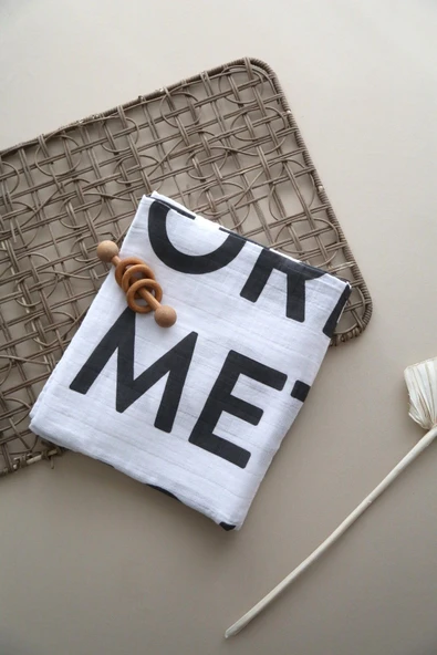 LİBABABY Müslin Loved- OEKO-TEX Sertifikalı %100 Pamuk 2 Katlı 110x115 cm Bebek Müslin Battaniye & Örtü - 4