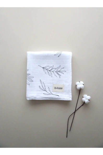LİBABABY Müslin Yaprak- OEKO-TEX Sertifikalı %100 Pamuk 2 Katlı 110x115 cm  Bebek Müslin Battaniye & Örtü - 3