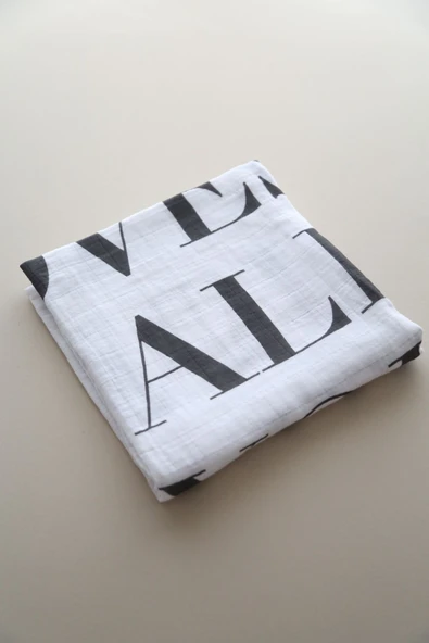 LİBABABY Müslin Loves-OEKO-TEX Sertifikalı %100 Pamuk 2 Katlı 110x115 cm Müslin Bebek Battaniye & Örtü - 3