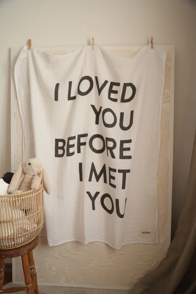 LİBABABY Müslin Loved- OEKO-TEX Sertifikalı %100 Pamuk 2 Katlı 110x115 cm Bebek Müslin Battaniye & Örtü