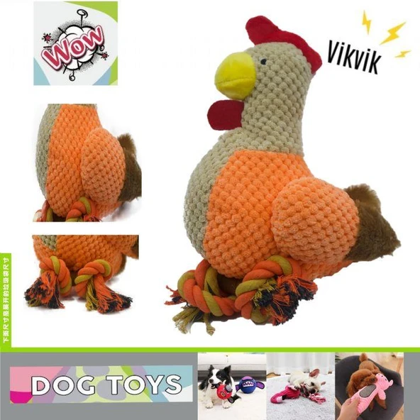 Wow Köpek Oyuncağı Kumaş Tavuk Gıcırtılı - 3