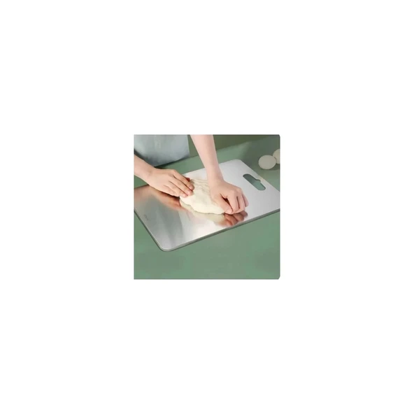 AKILLIELMA-CVS DN 00137 PASLANMAZ ÇELİK KESİM PANOSU KESME TAHTASI 304 KALİTE 24X34 CM - 2