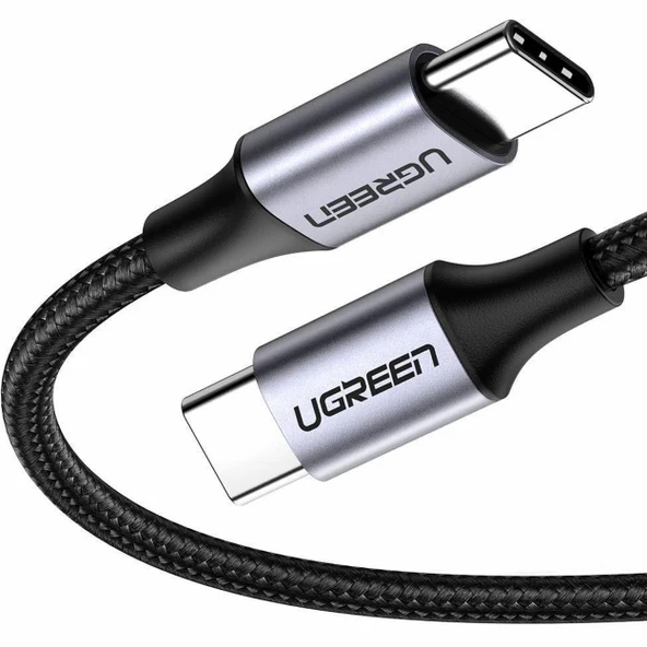 Ugreen 50152 USB-C to USB-C PD 60W 2M Örgülü Hızlı Şarj Kablosu