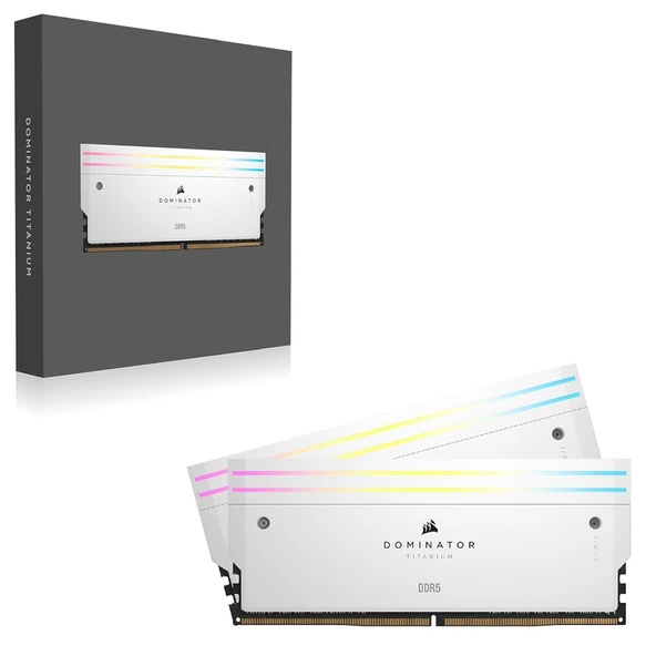 CORSAIR DOMINATOR TITANIUM RGB 32GB (2x16GB) 7000Mhz CL34 DDR5 INTEL XMP BEYAZ Ram-CMP32GX5M2X7000C34W - 2