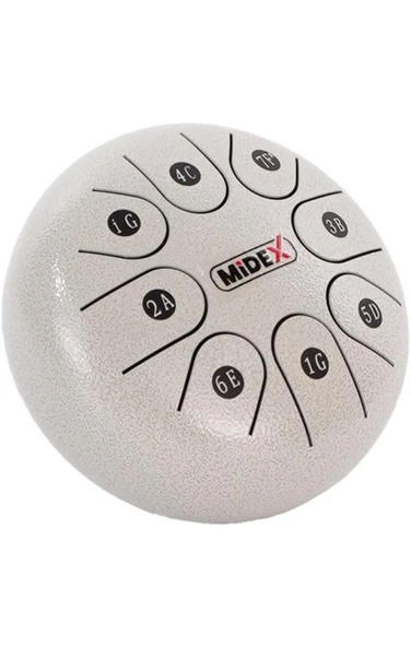Midex TD-68WH Çelik Dil Davul Handpan 6 İnç 8 Ton Steel Tongue Drum Full Set - 2