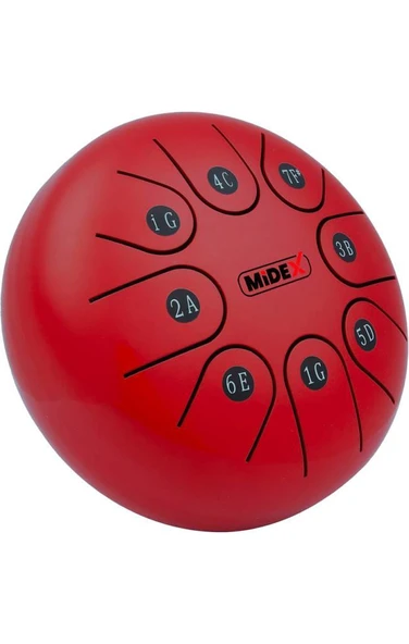 Midex TD-68RD Çelik Dil Davul Handpan 6 İnç 8 Ton Steel Tongue Drum Full Set - 2