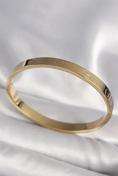 316L Çelik Gold Renk Cartier Model Kadın Kelepçe - 2