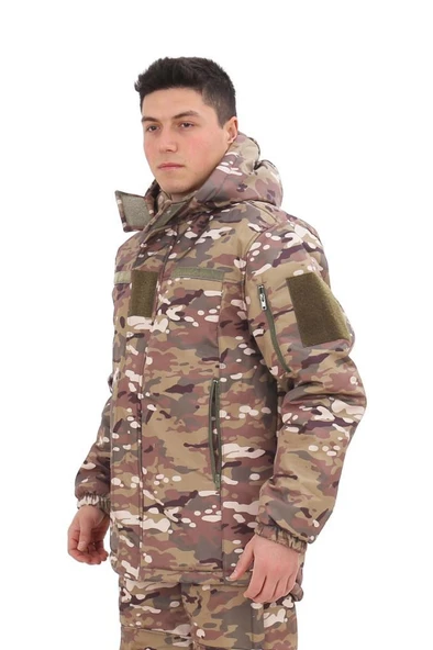 Single Sword Su ve Rüzgâr Geçirmez Softshell Erkek Kışlık Parka (Kapüşonlu) - 2