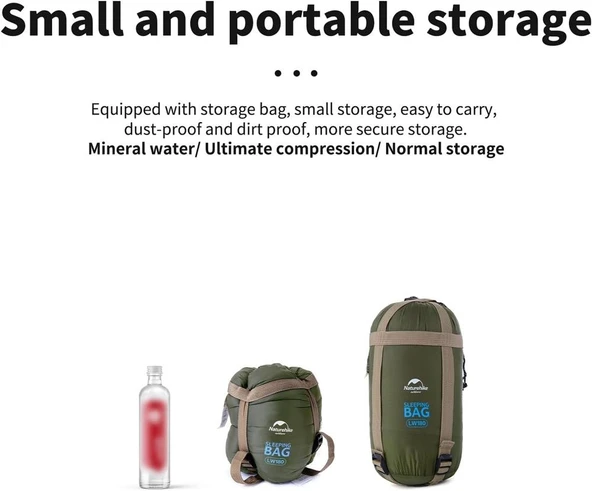 Naturehike LW180 Mini Uyku Tulumu  GREEN Right XL - 7