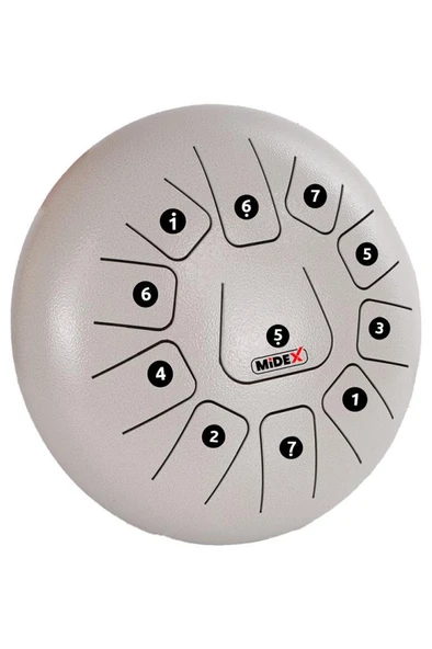 Midex TD-1211WH Çelik Dil Davul Handpan 12 İnç 11 Ton Steel Tongue Drum Full Set - 2