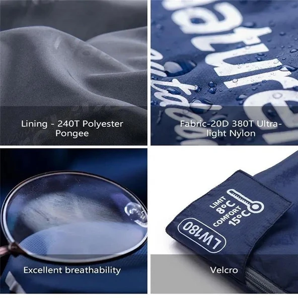 Naturehike Mini LW180 Ultra Light Uyku Tulumu Army Green XL LEFT - 6