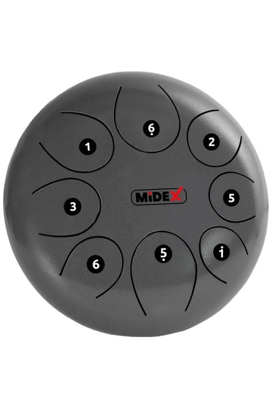 Midex TD-108SL Çelik Dil Davul Handpan 10 İnç 8 Ton Steel Tongue Drum Full Set - 2