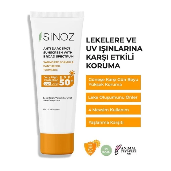 Sinoz Koyu Leke Karşıtı SPF 50+ Yüz Güneş Kremi 50 ML - 2