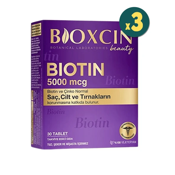Bioxcin Biotin 5000 mcg 30 Tablet 3 Adet