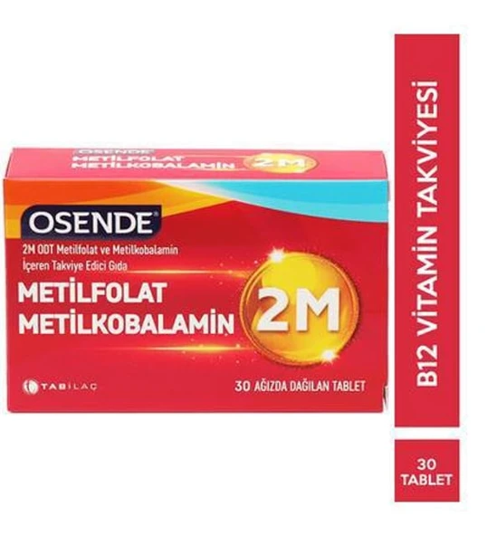 Osende 2M ODT Metilfolat & Metilkobalamin 30 Ağızda Dağılan Tablet ürün görseli