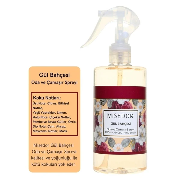 Misedor Gül Bahçesi Oda ve Çamaşır Parfümü 330ml - 2
