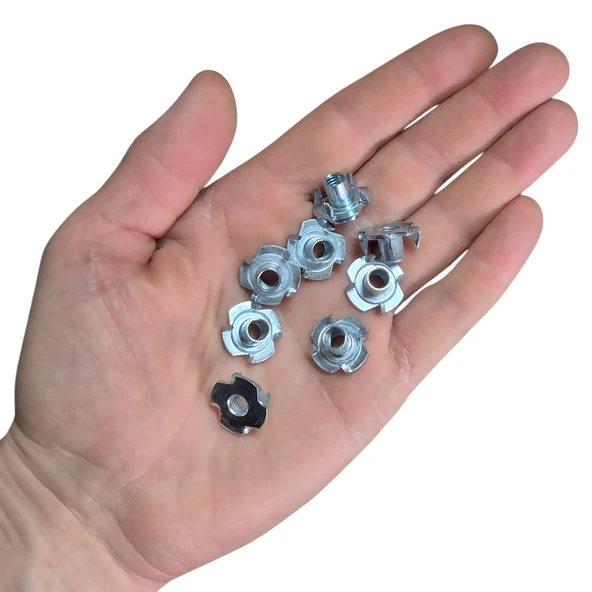 M6 Ağaç Somunu 6mm Tırnaklı Ahşap Çakma Somun -20 Adet - 2