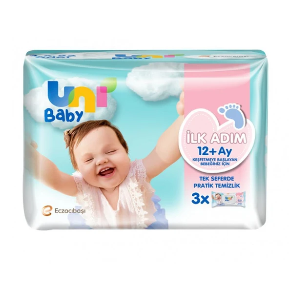 Uni Baby İlk Adım Islak Mendil 3x52li ürün görseli 1