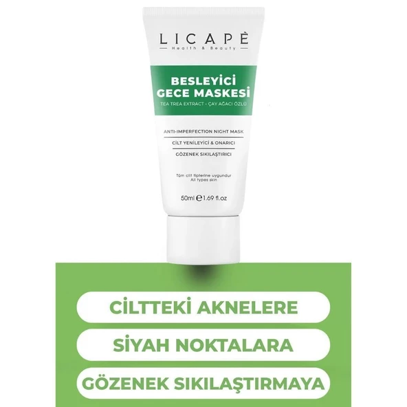 Licape Çay Ağacı Özlü Besleyici Gece Maskesi 50ml - 2