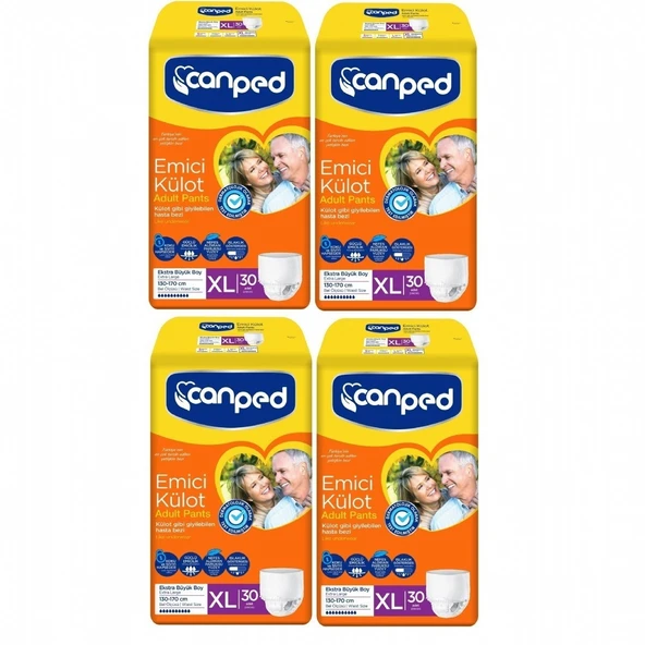 Canped Emici Külot Ekstra Büyük Boy XL 30'lu 4 Adet Hasta Bezi - 1