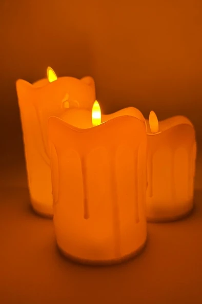 Beysüs Pilli Led Mum Kalın 12 cm - 4