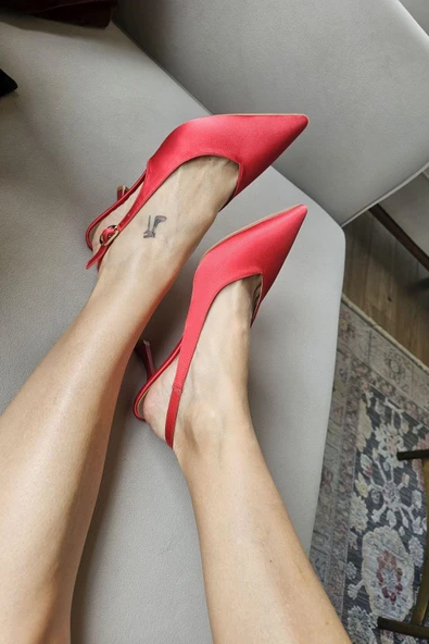 10 44 Topukla Kadın Arkası Açık Kadeh Topuklu Stiletto Abiye Ayakkabı