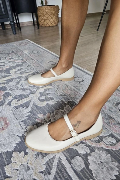 06T 101 Topukla Kadın Hakiki Deri Babet - 4