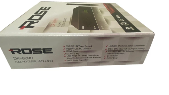 ROSE FULL HD DİJİTAL UYDU ALICISI KASALI UYDU - DR-8090 SCART HDMI ÇIKIŞ - 7601 USB WIFI ile Kablosuz İnternet Bağlantısı - 5