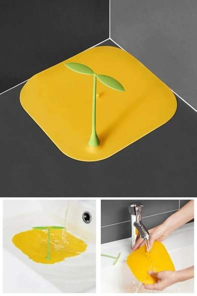 TİNEKE Gider Kötü Koku Önleyici Palmiye Lavabo Gider Kapatıcı Banyo Küvet Süzgeç Kapatma KAHVERENGİ - Resim 3