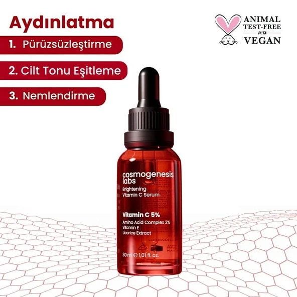 Cosmogenesis Labs Aydınlatıcı C+E Vitamini Serum 30ml - Resim 5