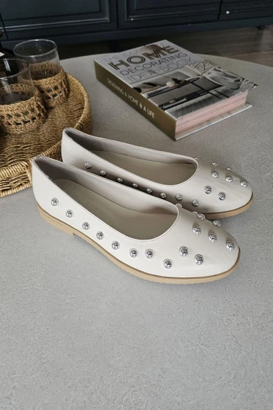 06T 104 Topukla Kadın Loafer Deri Babet - 4