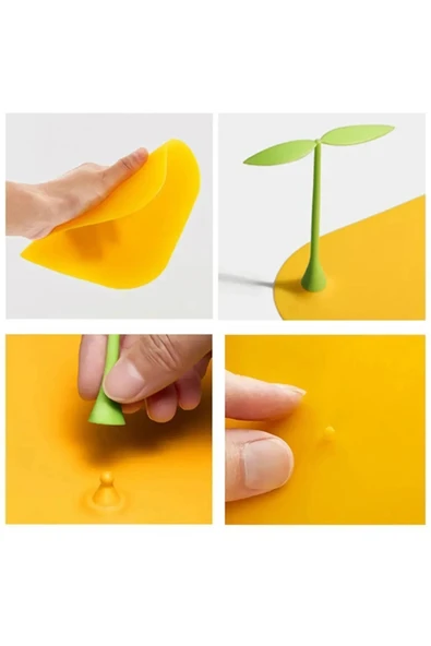 TİNEKE Gider Kötü Koku Önleyici Palmiye Lavabo Gider Kapatıcı Banyo Küvet Süzgeç Kapatma YEŞİL - 2