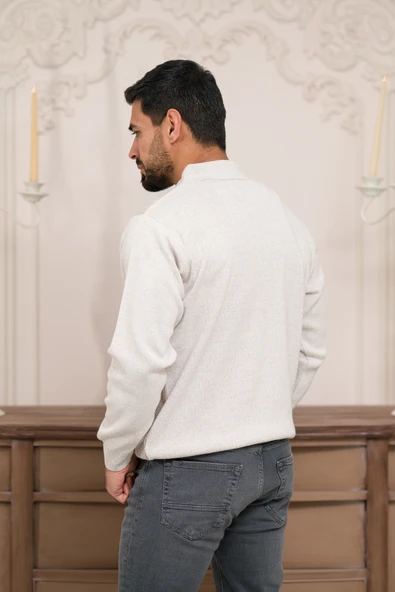 Woolen World Polo Yaka Armürlü Yünlü Erkek Triko Kazak - 6