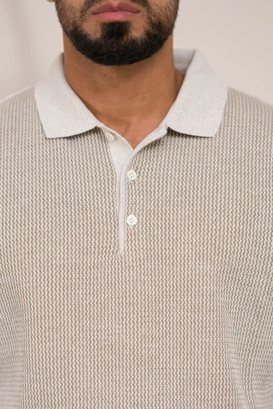 Woolen World Polo Yaka Armürlü Yünlü Erkek Triko Kazak - 5