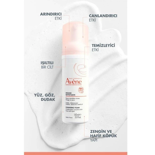 Avene Mousse Nettoyante Cilt Temizleyici Köpük 150ml - 3