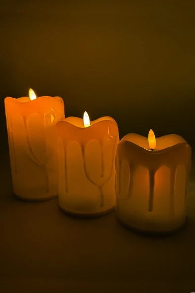 Beysüs Pilli Led Mum Kalın 12 cm - 5