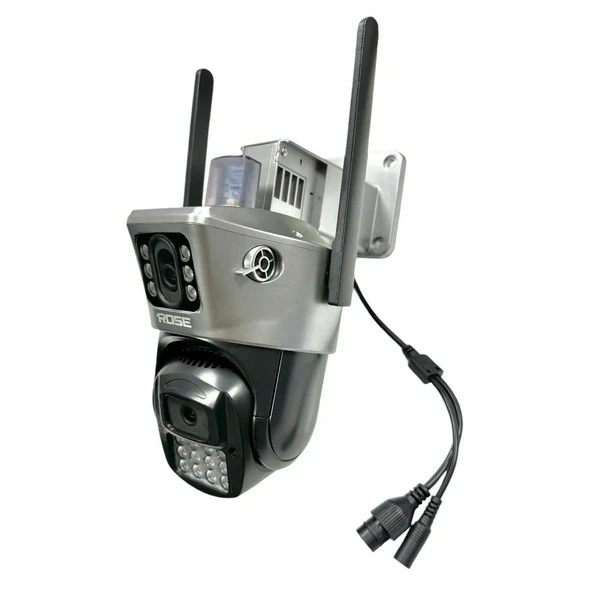 Rose AHD-30180 Dış Mekan Wifi Kamera 5K 4K Çift Lens Çift Ekranlar PTZ Kamera 231133 - 5