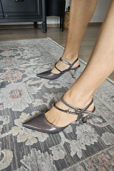 10 41 Topukla Kadın Kadeh Topuk Bilekden Bağlamalı Taşlı Abiye Stiletto - 7