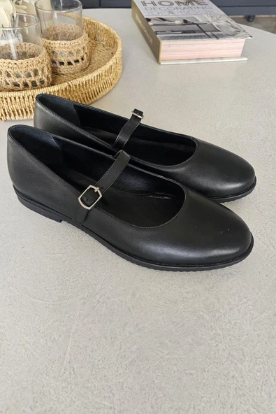 06T 101 Topukla Kadın Hakiki Deri Babet - 8