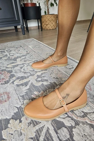 06T 101 Topukla Kadın Hakiki Deri Babet - 6