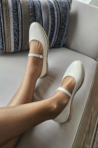 06T 101 Topukla Kadın Hakiki Deri Babet - 10