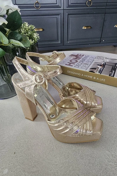 135 6783 Topukla Kadın Platform Topuklu Abiye Ayakkabı - Resim 12