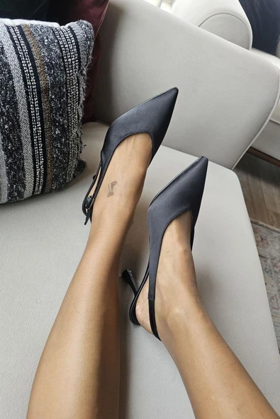 10 44 Topukla Kadın Arkası Açık Kadeh Topuklu Stiletto Abiye Ayakkabı - 3