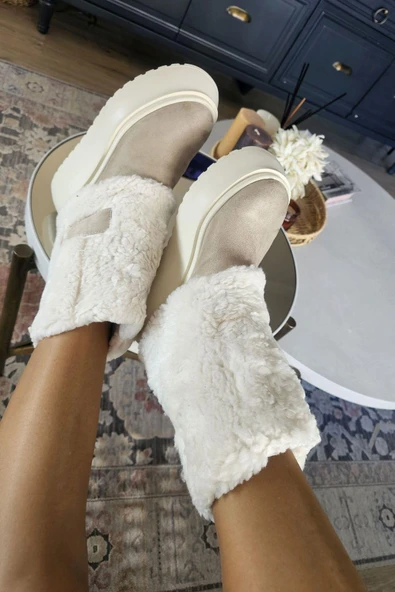 075 01 Topukla Kadın İçi Kürklü Hakiki Deri Kalın Taban Çizme - 8