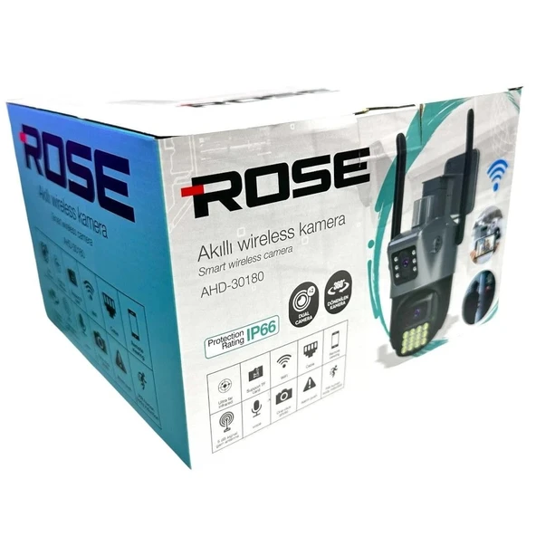 Rose AHD-30180 Dış Mekan Wifi Kamera 5K 4K Çift Lens Çift Ekranlar PTZ Kamera 231133 - 6