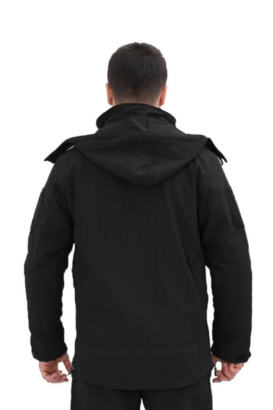 Single Sword Su&Rüzgar Geçirmez Outdoor Softshell Kışlık Erkek Mont (Kapüşonlu) - 7