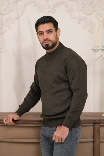 Woolen World Balıkçı Yaka Kalın Yünlü Erkek Triko Kazak - 2