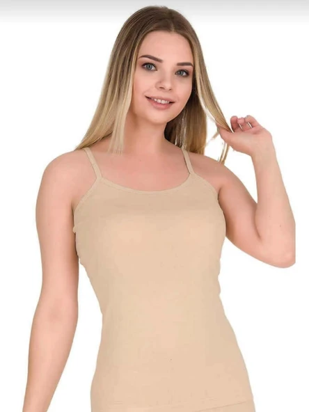 BERRAK 2128 KADIN LİKRALI İP ASKILI ATLET 6 ADET - Resim 4